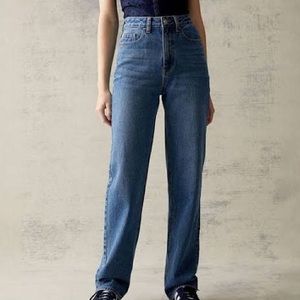 pacsun high rise straight jeans dark blue size 28